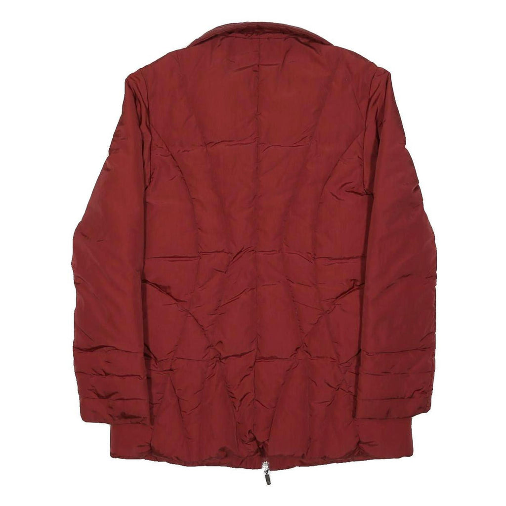 MONCLER Womens Red Slim Jacket S Polyamide Plain Zip Coat Lightweight