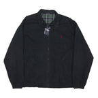 POLO RALPH LAUREN Mens Navy Blue Classic Cotton Blend Jacket L Zip Plain