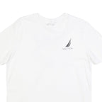 NAUTICA Mens White Graphic T-Shirt M Short Sleeve Crew Neck Cotton Blend Casual