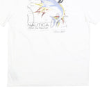NAUTICA Mens White Graphic T-Shirt M Short Sleeve Crew Neck Cotton Blend Casual