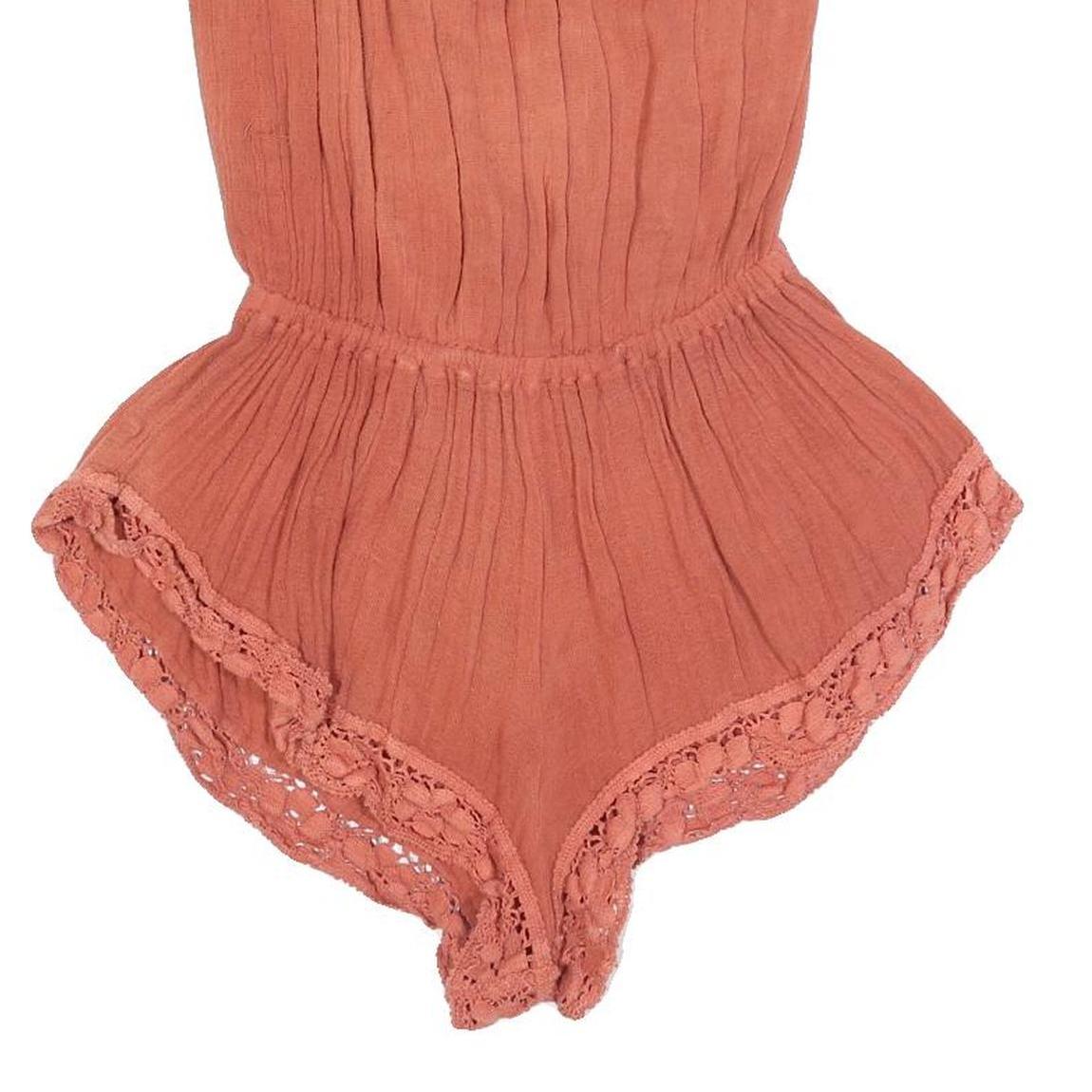 JEN'S PIRATE BOOTY Womens Rust Playsuit Crochet Trim S Summer Casual Festival