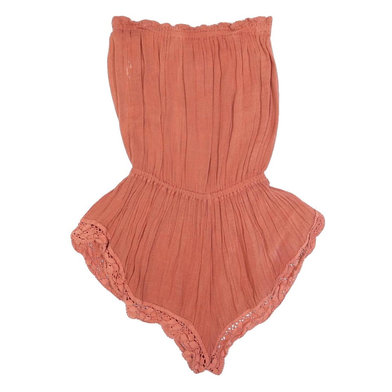 JEN'S PIRATE BOOTY Womens Rust Playsuit Crochet Trim S Summer Casual Festival