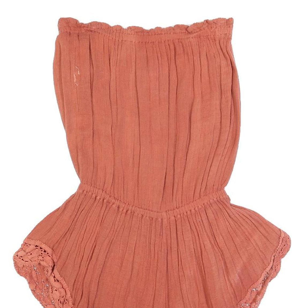 JEN'S PIRATE BOOTY Womens Rust Playsuit Crochet Trim S Summer Casual Festival