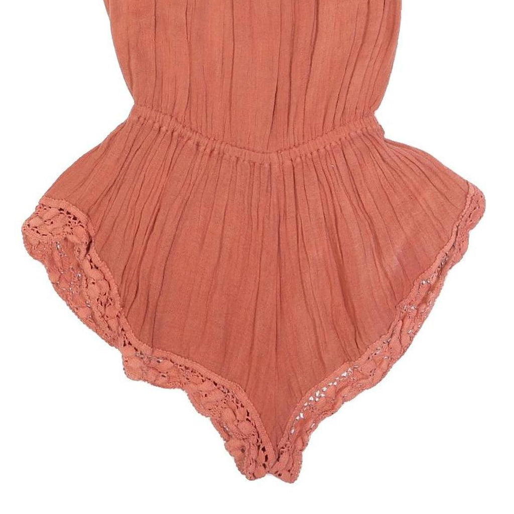 JEN'S PIRATE BOOTY Womens Rust Playsuit Crochet Trim S Summer Casual Festival