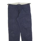 CARHARTT Mens Cotton Blend Navy Regular Straight Trousers W36 L32 Utility