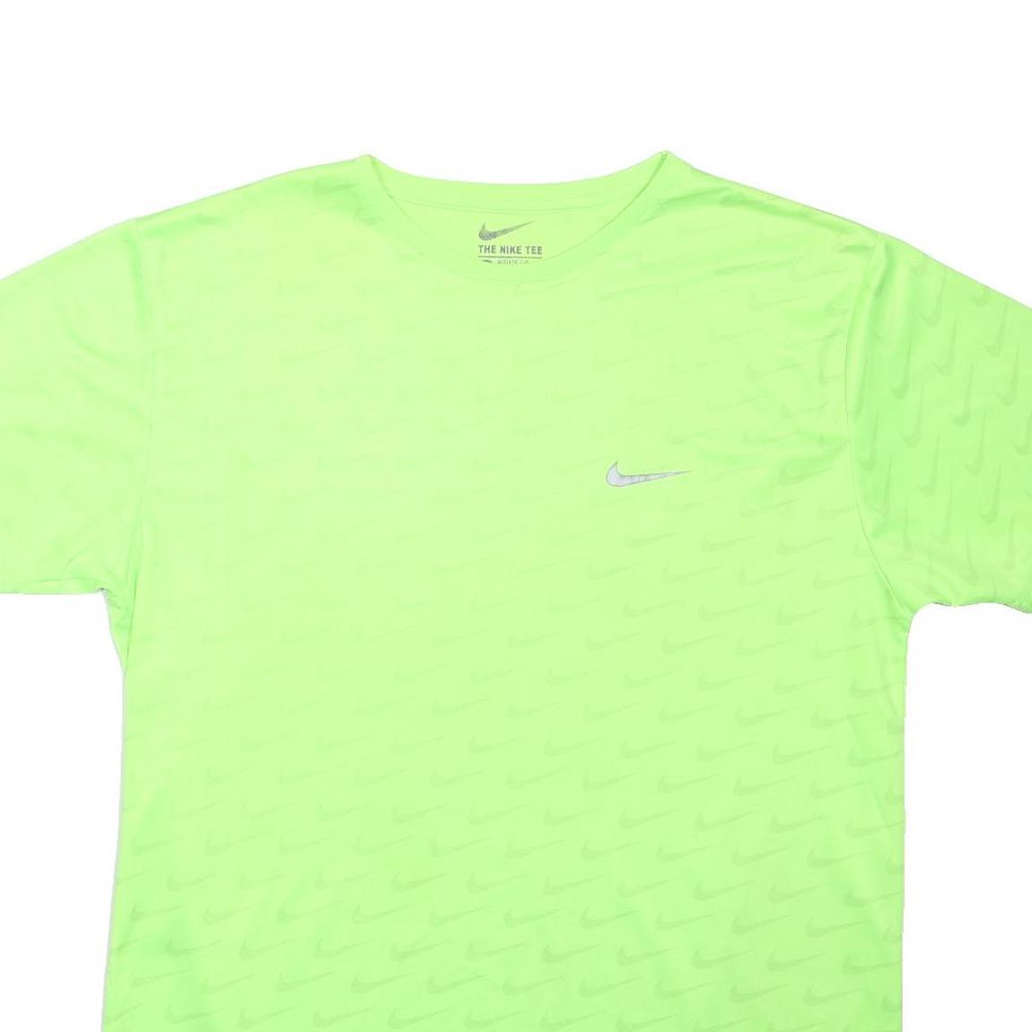 NIKE Mens Green Graphic T-Shirt 2XL Short Sleeve Crew Neck Lightweight