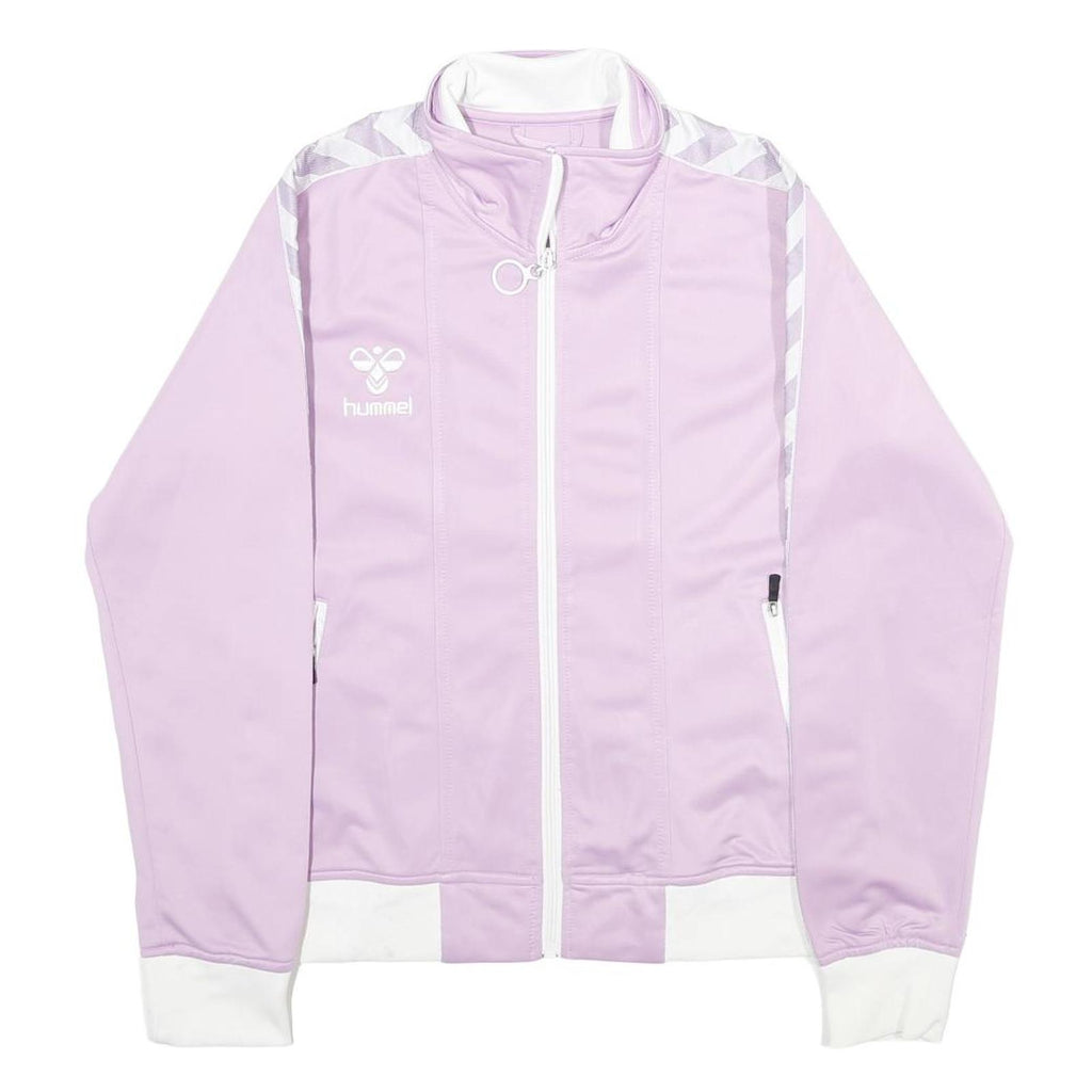 HUMMEL Womens Lilac & White Zip Jacket M Polyester Plain Sports Casual