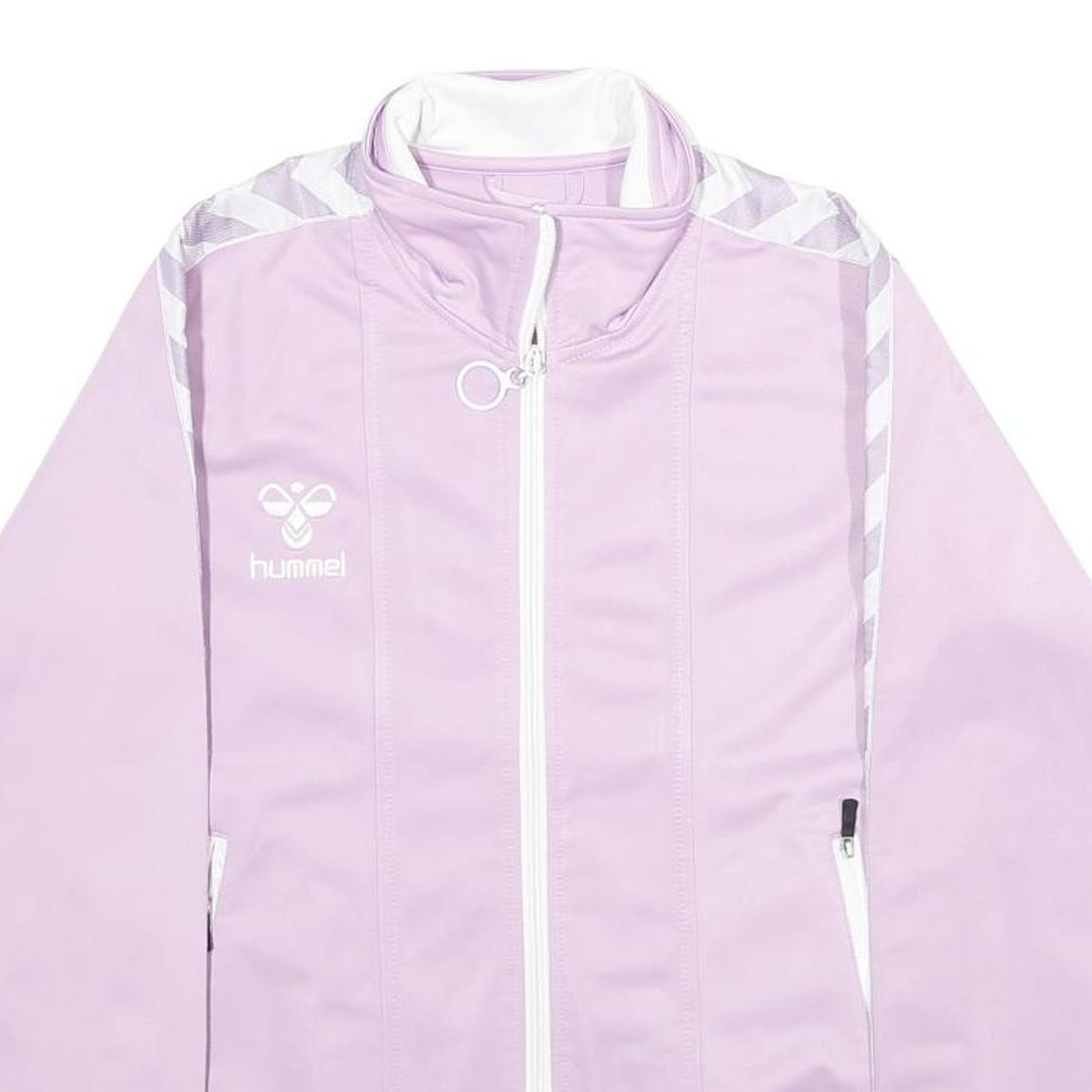HUMMEL Womens Lilac & White Zip Jacket M Polyester Plain Sports Casual