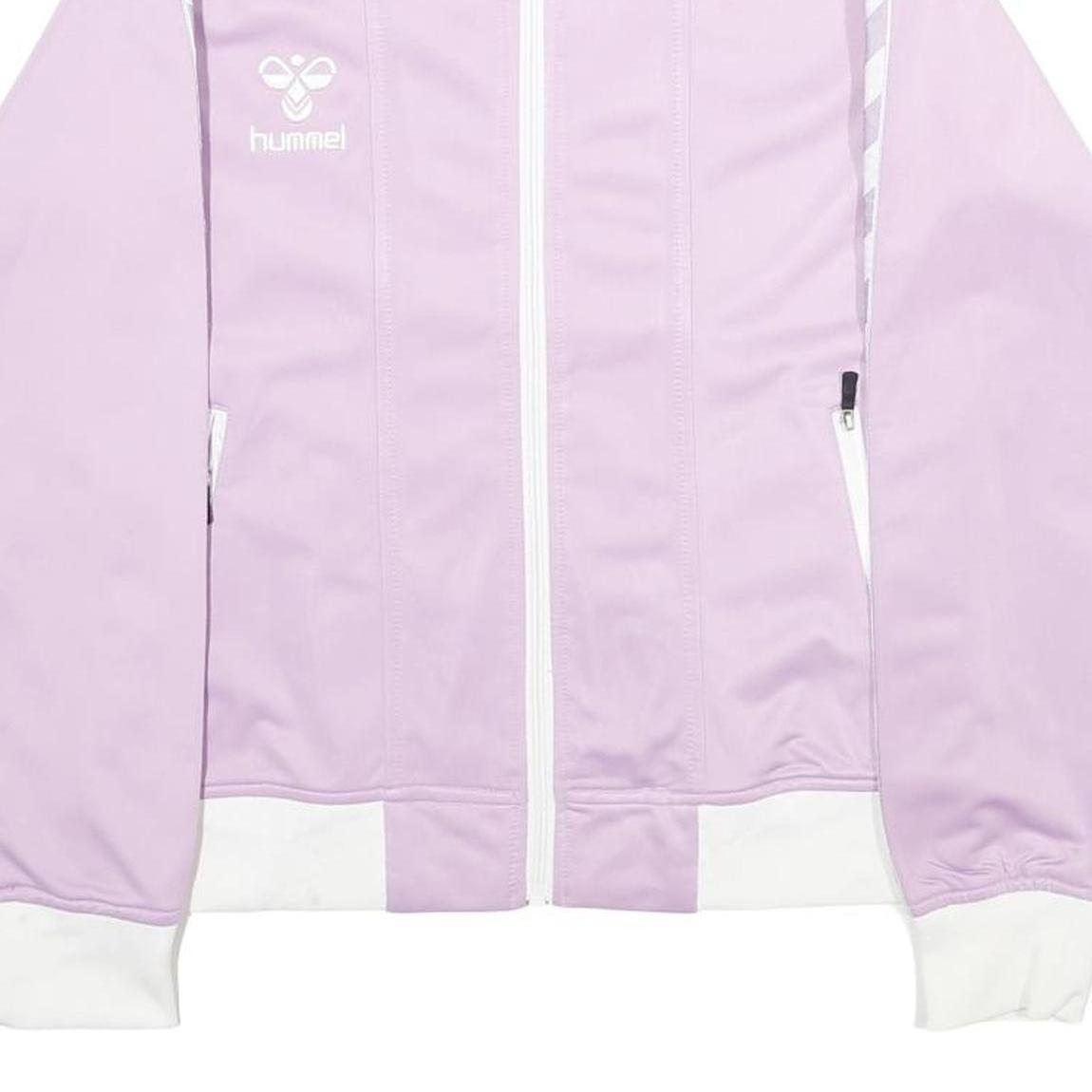 HUMMEL Womens Lilac & White Zip Jacket M Polyester Plain Sports Casual