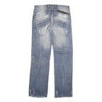 CIPO AND BAXX Mens Jeans Blue Regular Straight Denim Light W32 L34 Distressed