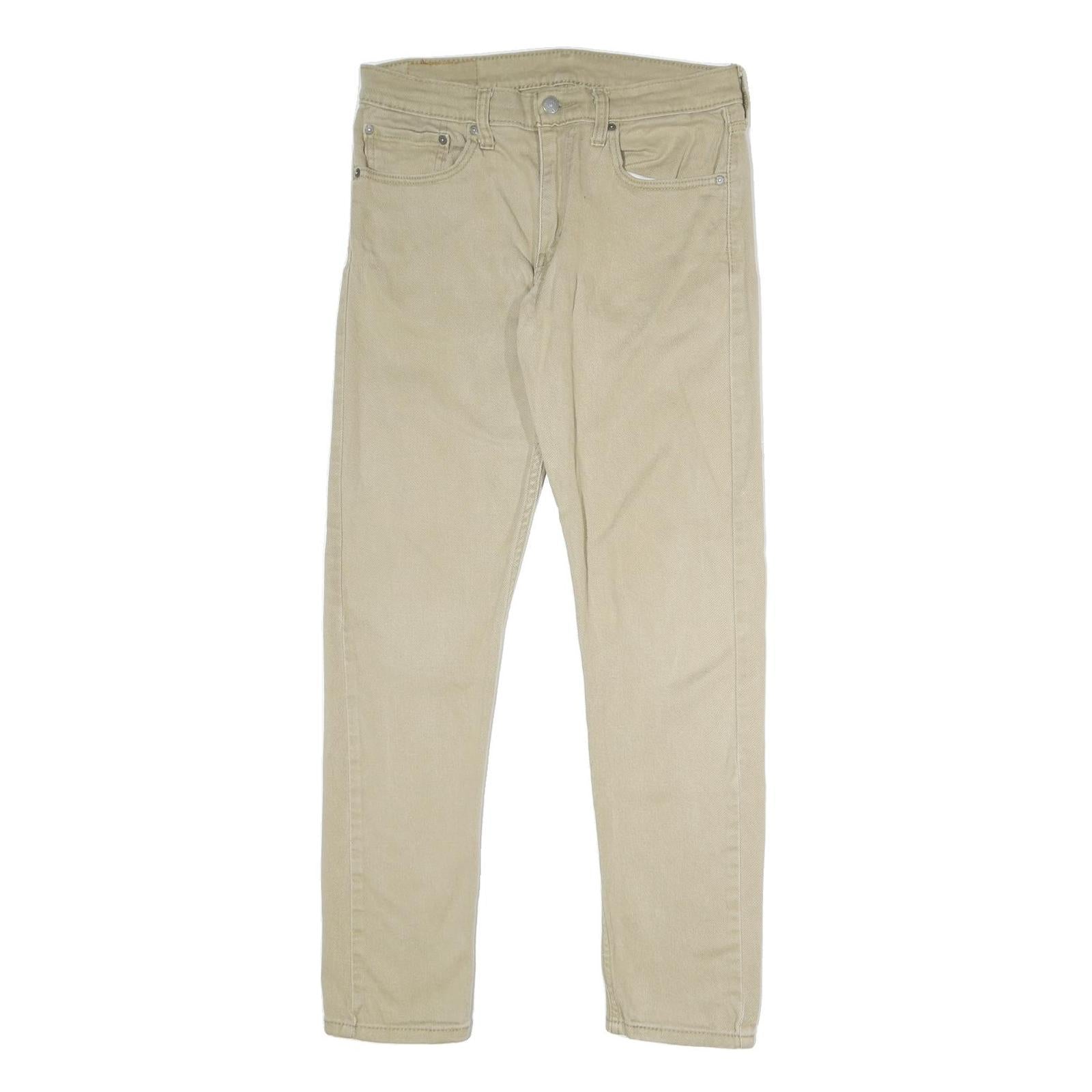LEVI'S 512 Mens Slim Skinny Jeans Cotton Blend Beige W31 L32 Zip Fastening