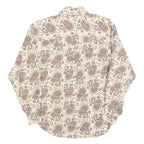 LIZ WEAR Mens Cream Paisley Rayon Shirt S Classic Patterned Casual