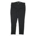 SEVEN7 Womens Black Slim Slim Leg Trousers W34 L28 Zip Cotton Blend Stylish