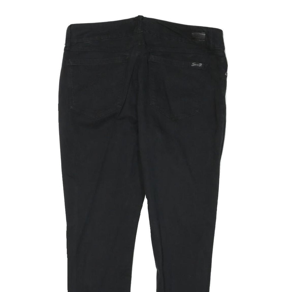 SEVEN7 Womens Black Slim Slim Leg Trousers W34 L28 Zip Cotton Blend Stylish