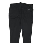 SEVEN7 Womens Black Slim Slim Leg Trousers W34 L28 Zip Cotton Blend Stylish