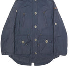 DIESEL Womens Blue Cotton Blend Hooded Button Jacket M Casual Functional