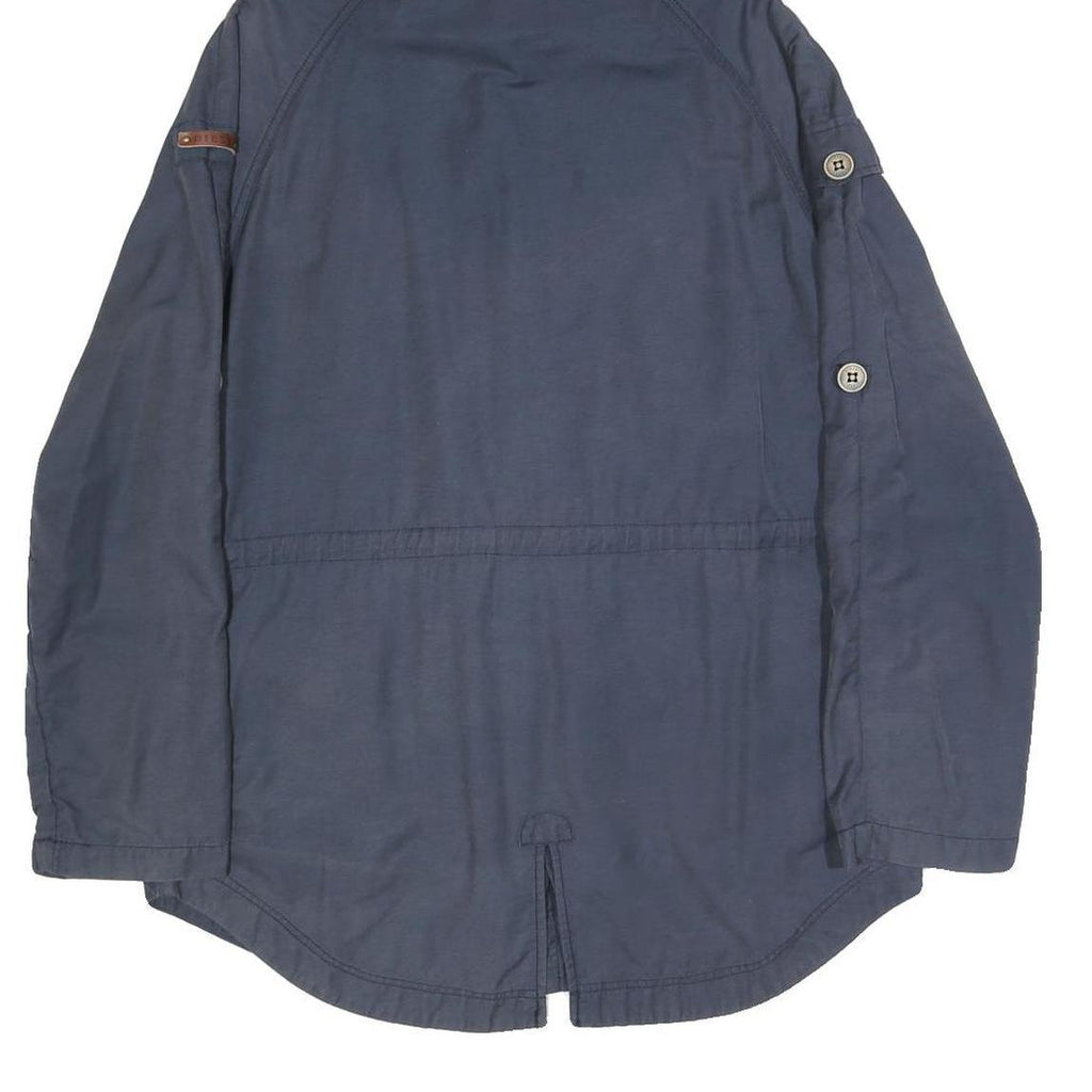 DIESEL Womens Blue Cotton Blend Hooded Button Jacket M Casual Functional