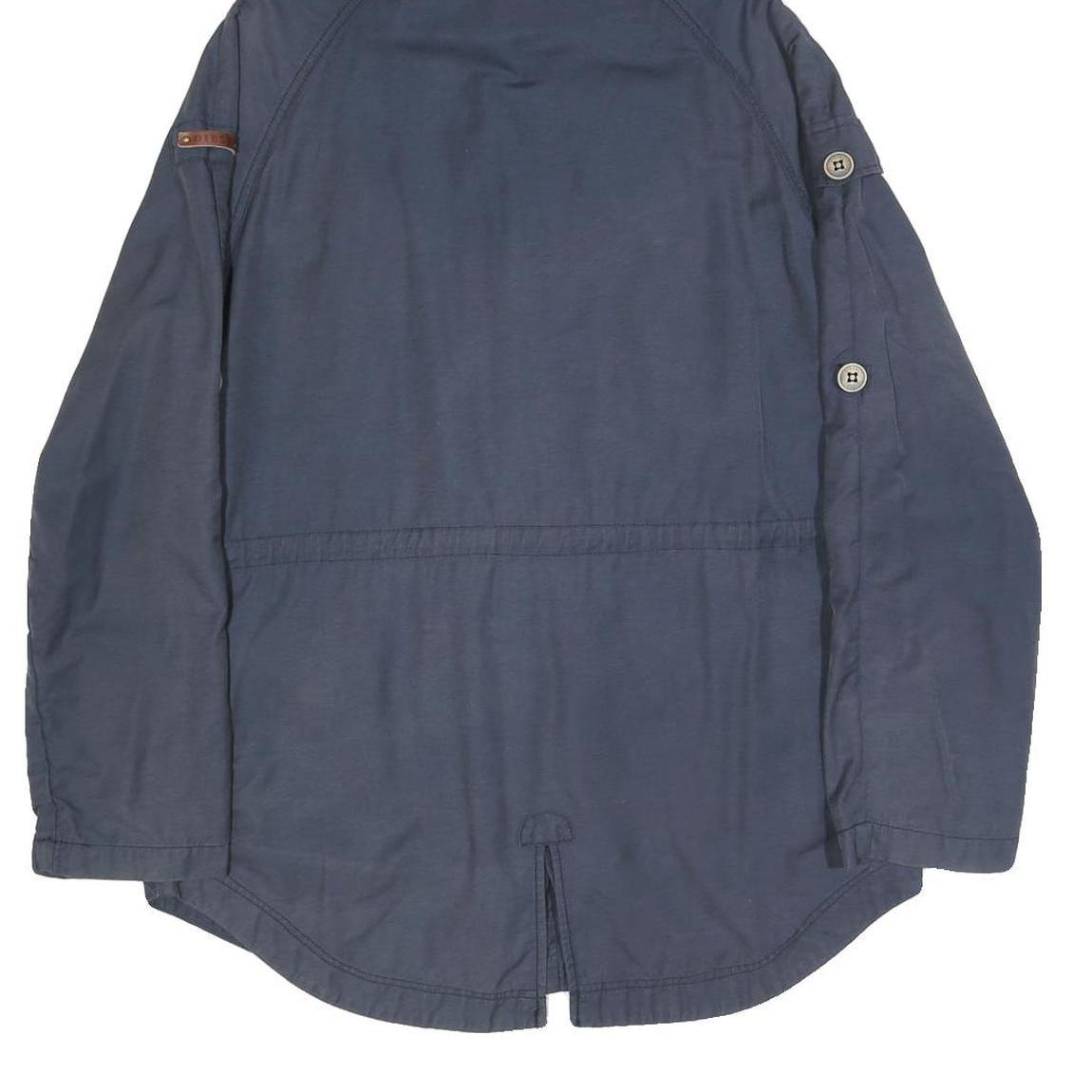 DIESEL Womens Blue Cotton Blend Hooded Button Jacket M Casual Functional