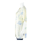 Womens Printed Blouse Cream 90s Crazy Pattern L