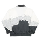 Womens White & Black Abstract Print Zip Jacket XS Polyester Outdoor Track Wear