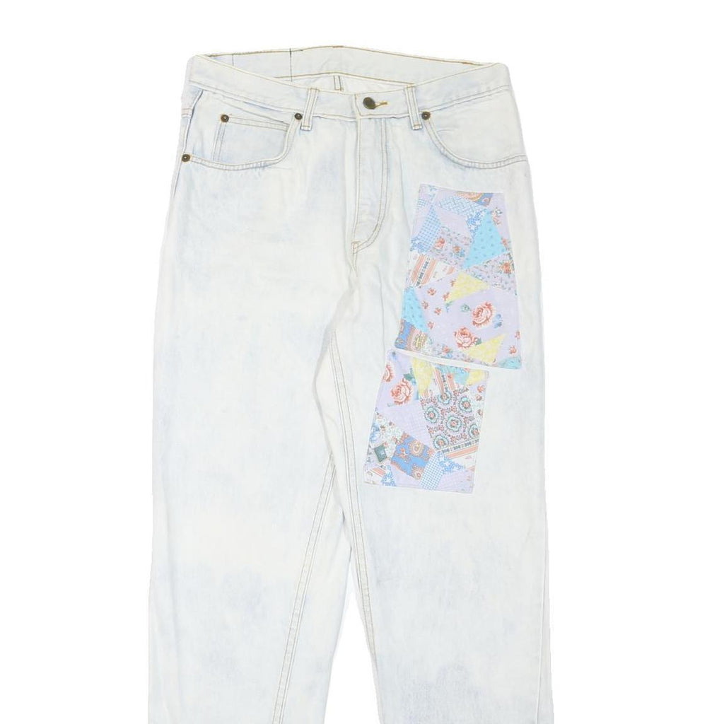 ZANTOS Womens Regular Fit Denim Jeans Acid Wash W30 L31 Patch Design