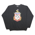 HANES Mens Black Black Crest Graphic Crew Neck L Sweatshirt Limited Edition