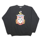 HANES Mens Black Black Crest Graphic Crew Neck L Sweatshirt Limited Edition