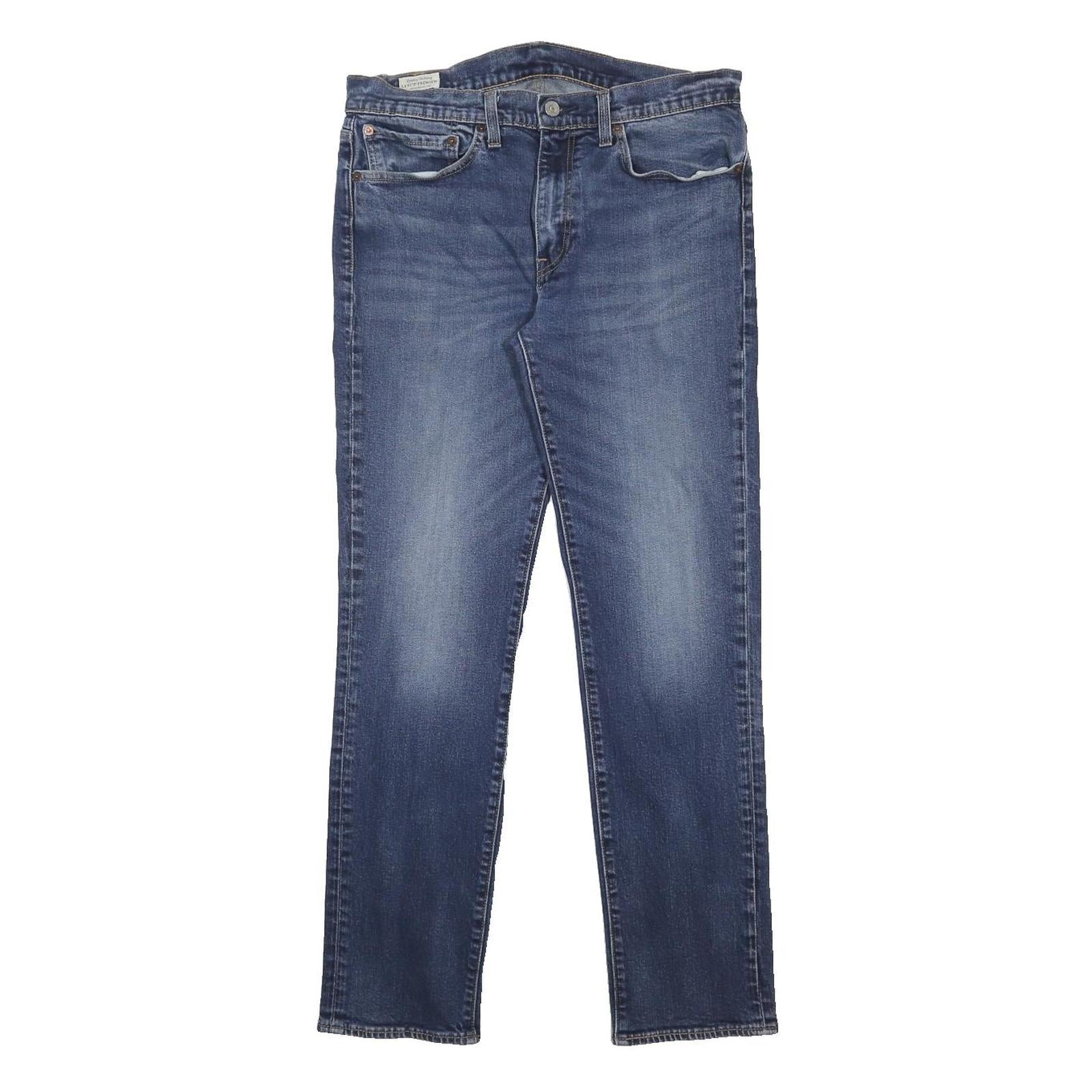 LEVI'S 511 BIG E Mens Slim Blue Denim Medium W34 L32 Stretch Cotton Blend Zip