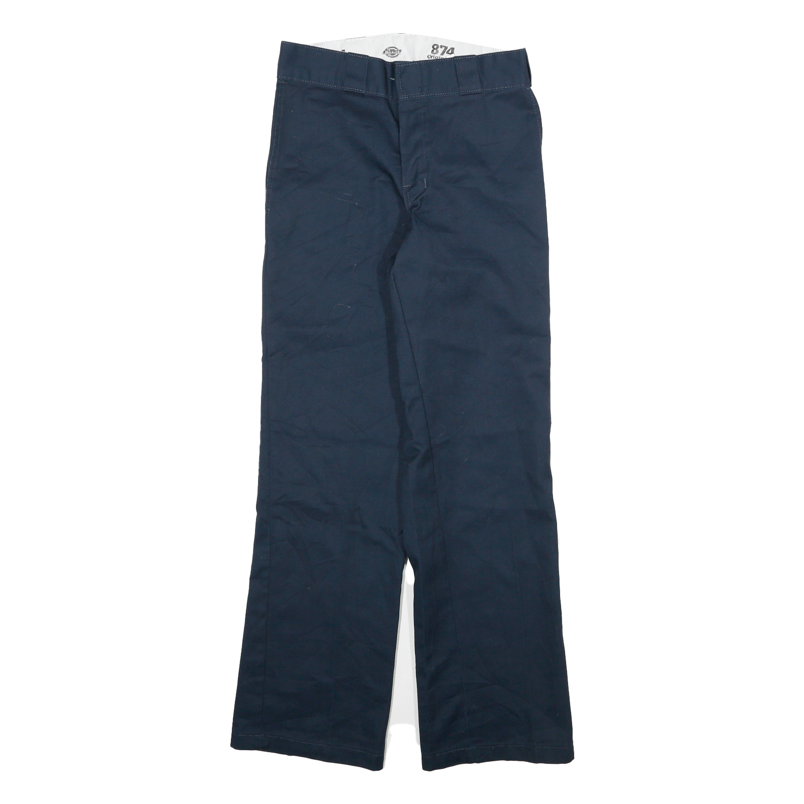 DICKIES Mens Cotton Blend Navy Regular Straight Trousers W28 L30 Workwear
