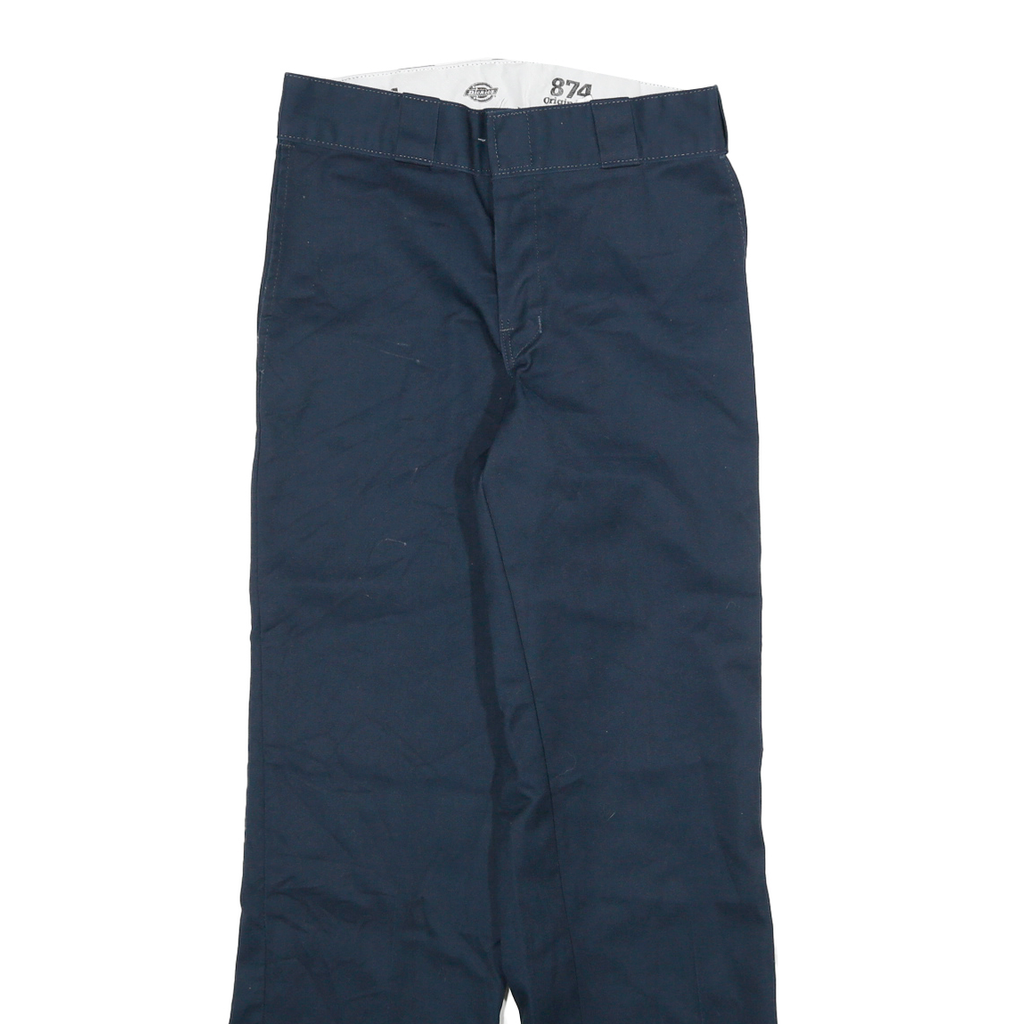 DICKIES Mens Cotton Blend Navy Regular Straight Trousers W28 L30 Workwear