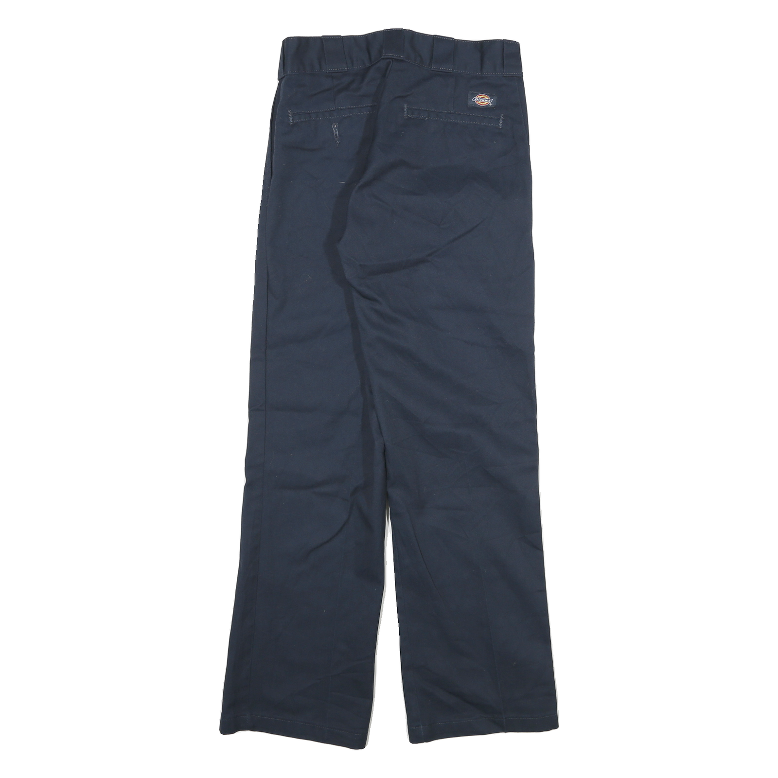 DICKIES Mens Cotton Blend Navy Regular Straight Trousers W28 L30 Workwear