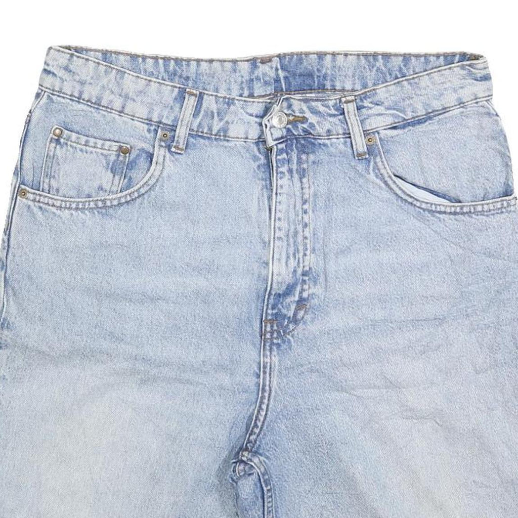 H&M Womens Denim Blue Casual Shorts L W34 Cotton Blend Summer Wear