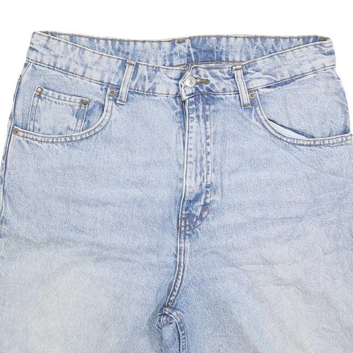 H&M Womens Denim Blue Casual Shorts L W34 Cotton Blend Summer Wear