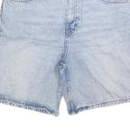 H&M Womens Denim Blue Casual Shorts L W34 Cotton Blend Summer Wear