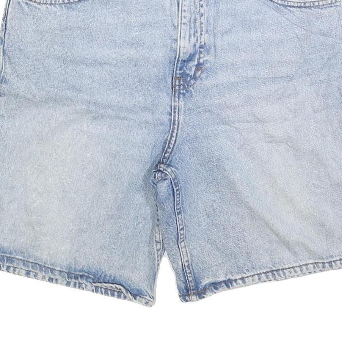 H&M Womens Denim Blue Casual Shorts L W34 Cotton Blend Summer Wear