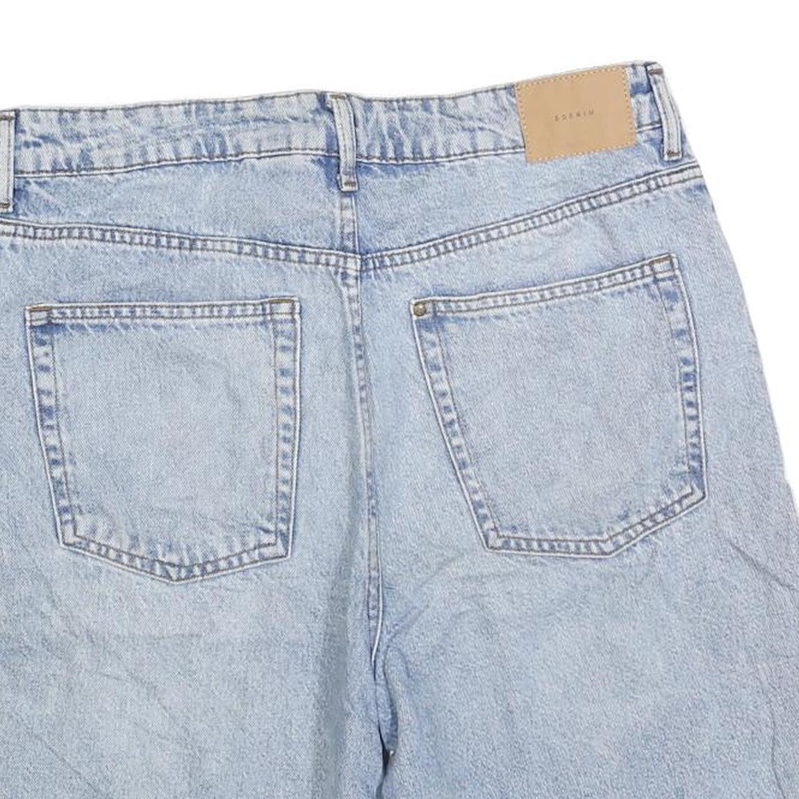 H&M Womens Denim Blue Casual Shorts L W34 Cotton Blend Summer Wear
