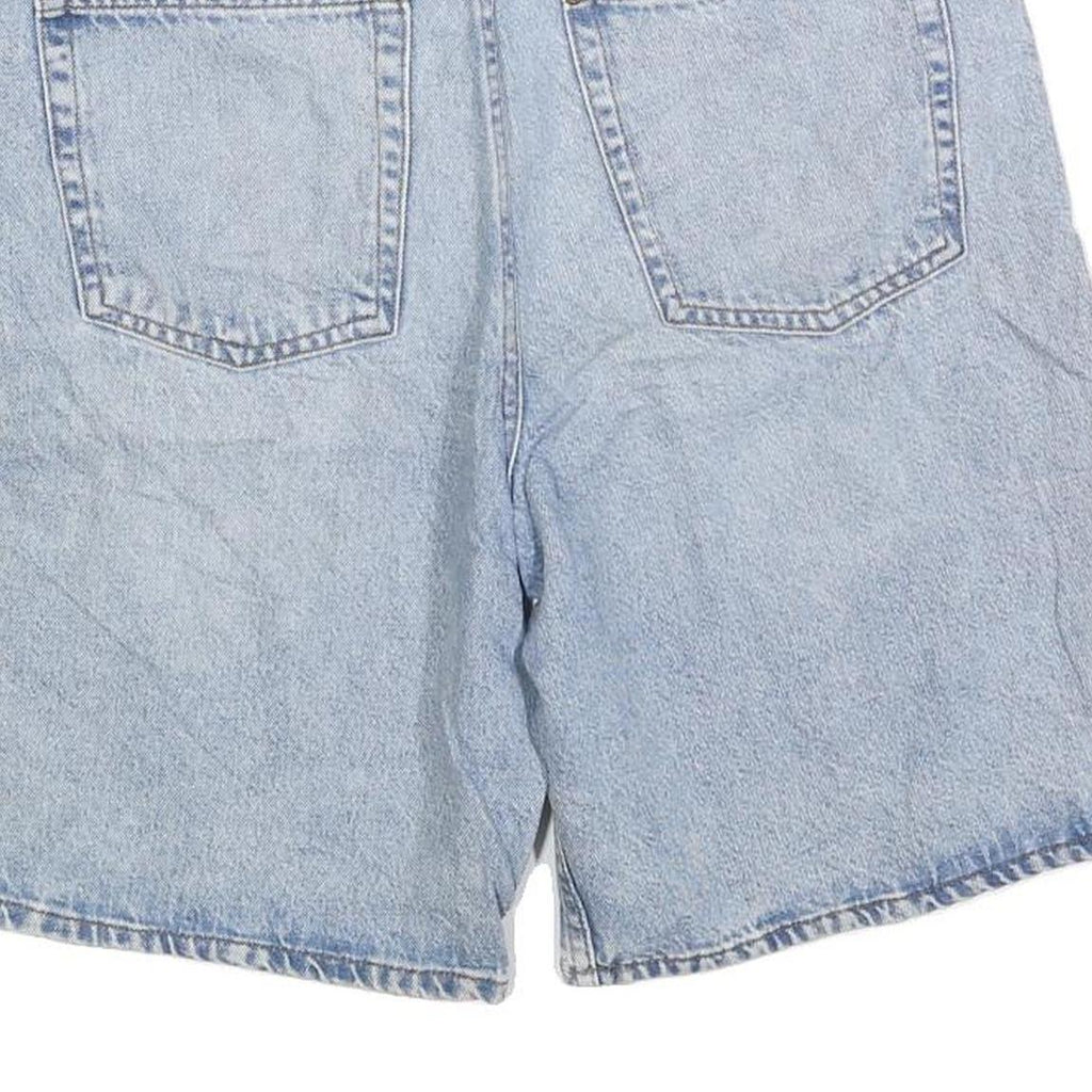 H&M Womens Denim Blue Casual Shorts L W34 Cotton Blend Summer Wear