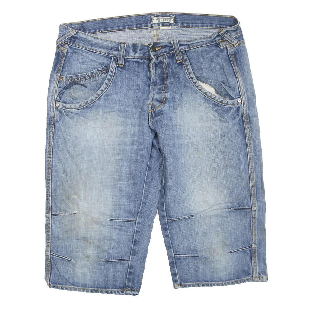 THE CLASSIC Mens Denim Blue Casual Shorts L W36 Cotton Blend Relaxed Fit