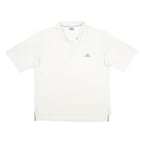 ADIDAS Mens White Polo Shirt Short Sleeve Plain L Cotton Blend Button Closure