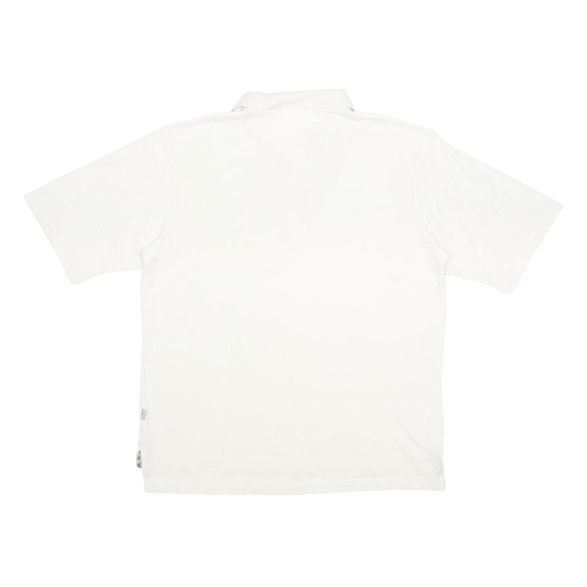 ADIDAS Mens White Polo Shirt Short Sleeve Plain L Cotton Blend Button Closure