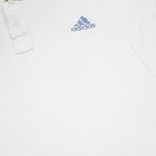 ADIDAS Mens White Polo Shirt Short Sleeve Plain L Cotton Blend Button Closure