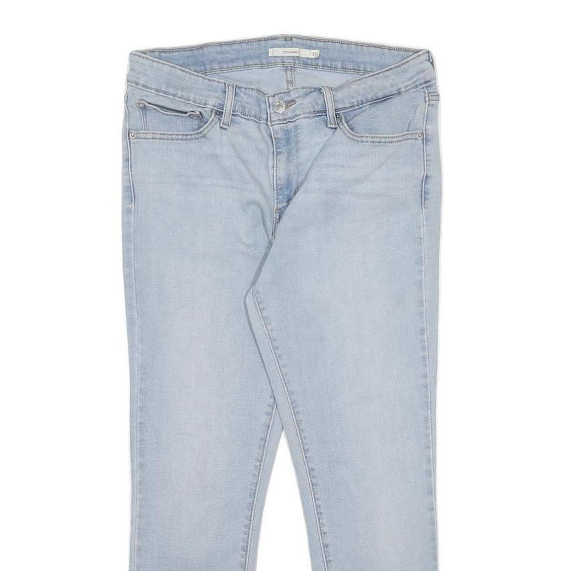 LEVI'S 711 Womens Jeans Blue Slim Skinny Denim Light W30 L24 Zip Cotton Blend