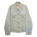 LEVI'S Mens Blue Denim Jacket XL Cotton Plain Button Closure Classic Fit