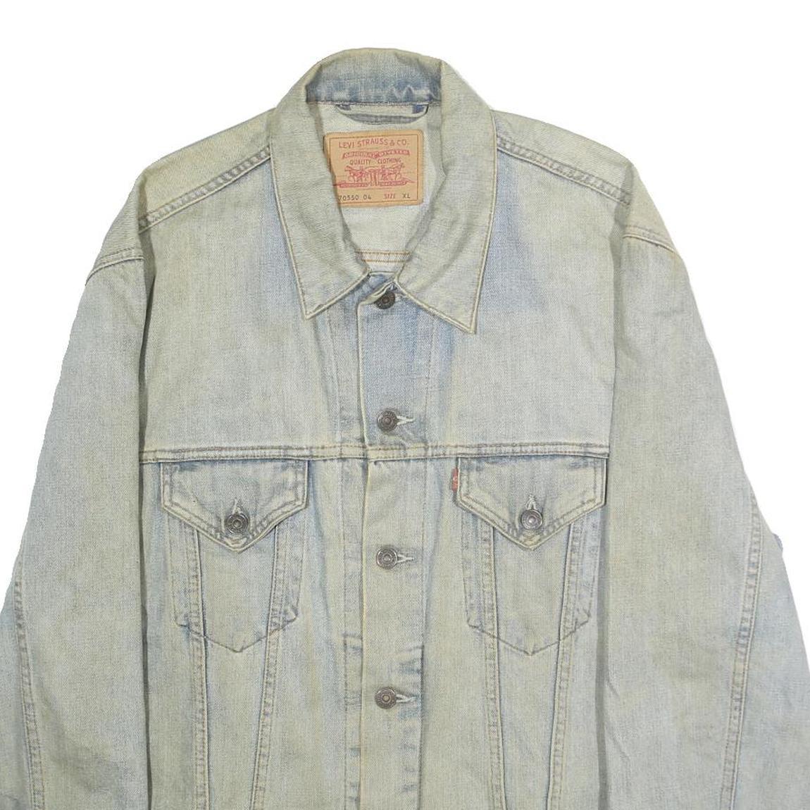 LEVI'S Mens Blue Denim Jacket XL Cotton Plain Button Closure Classic Fit