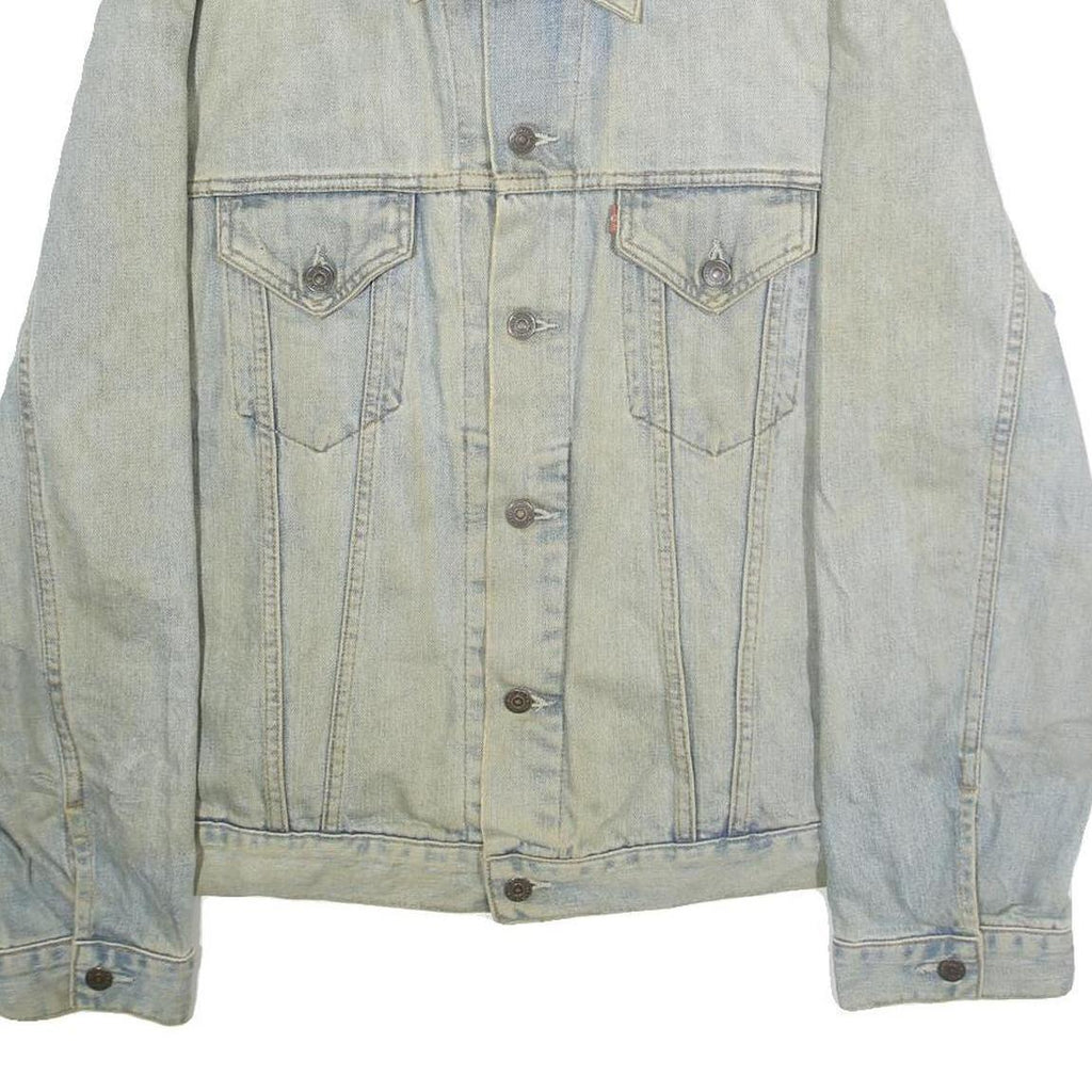 LEVI'S Mens Blue Denim Jacket XL Cotton Plain Button Closure Classic Fit