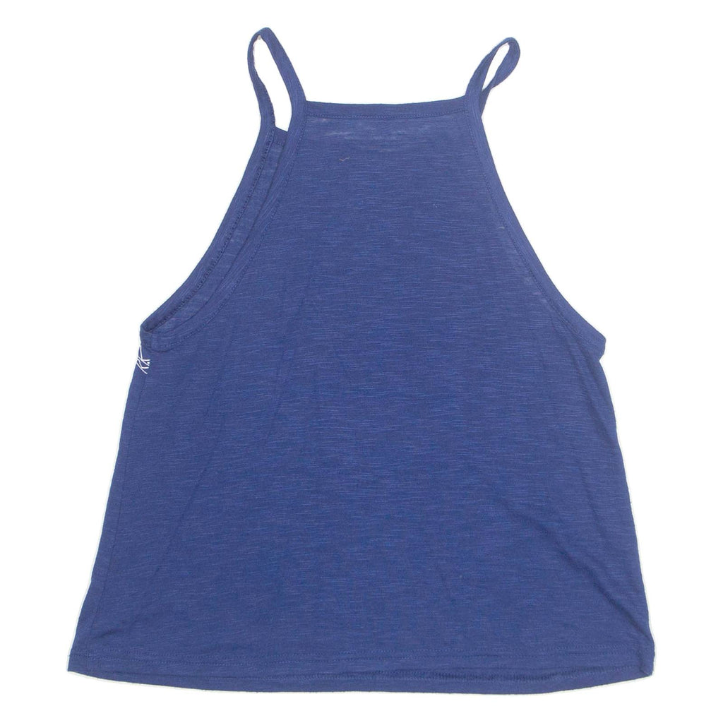 Beaded Womens Top Blue Sleeveless S