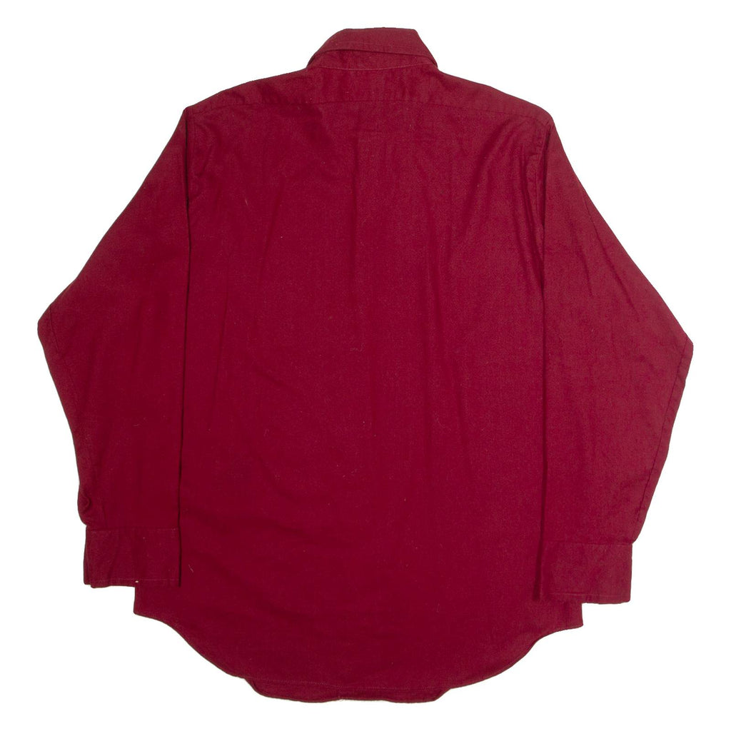 MCGREGOR Mens Plain Shirt Red Long Sleeve L