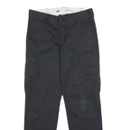 DICKIES Mens Cotton Blend Black Slim Straight Trousers W32 L29 Workwear Zip