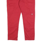 DICKIES Mens Cotton Blend Red Slim Tapered Zip Trousers W38 L30 Workwear