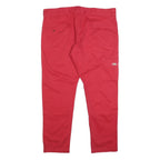 DICKIES Mens Cotton Blend Red Slim Tapered Zip Trousers W38 L30 Workwear